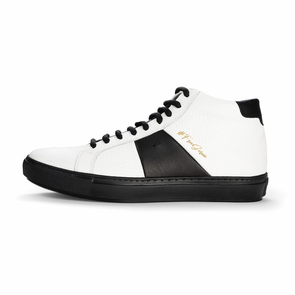 NEW!! Men’s Gernie 613’s High White/Black Leather Lace Up Sneaker Size 9.5